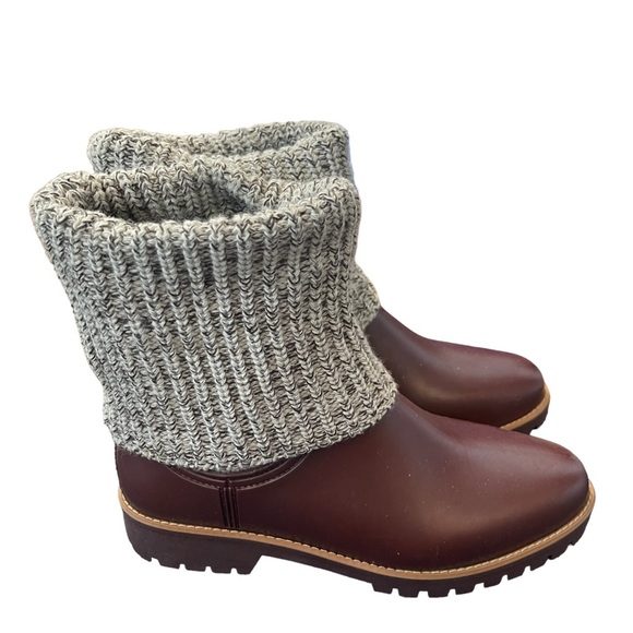 BERNARDO Brown leather boots with sweater top Size 9 - Picture 2 of 7